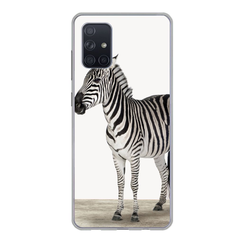 MuchoWow Handyhülle Schutzhülle Hülle für Samsung Galaxy A51 5G Zebra - Mädchen - Tiere - Kinder - Jungen Silikon Softcase Handy Hülle - Ab...