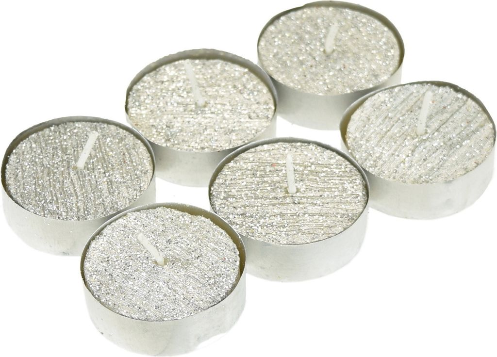 Set di candele con glitter argento Immagine del prodotto 