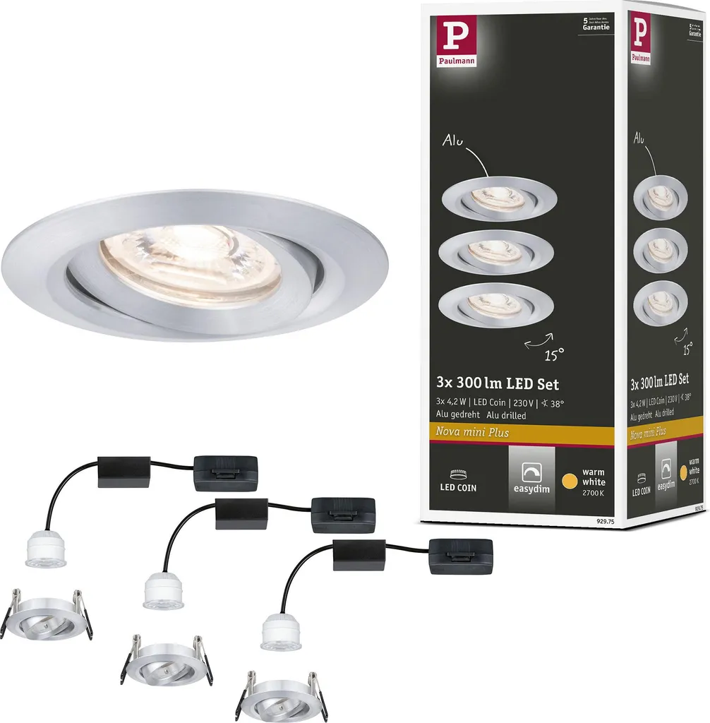 Paulmann Nova Mini Plus LED: Faretti Orientabili Set Base 3 Pezzi Offerta