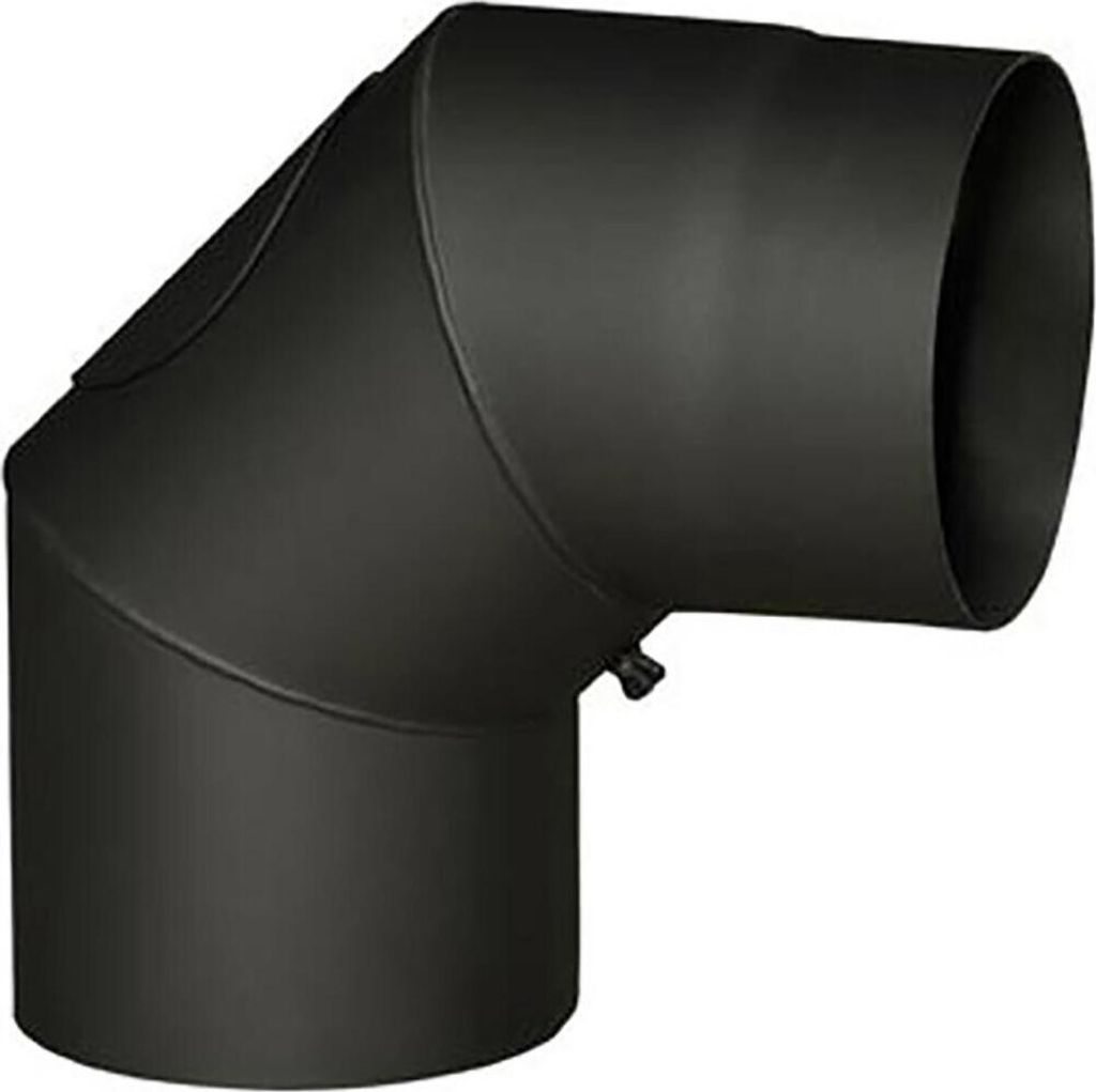 gomito per fumi con apertura 130mm/90d.t.1,5mm NERO Immagine del prodotto 