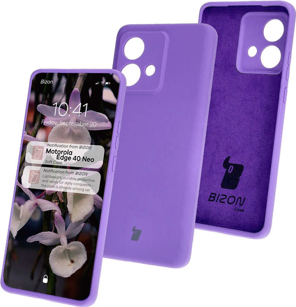 Bizon Soft Case Motorola Edge 40 Neo tief lila