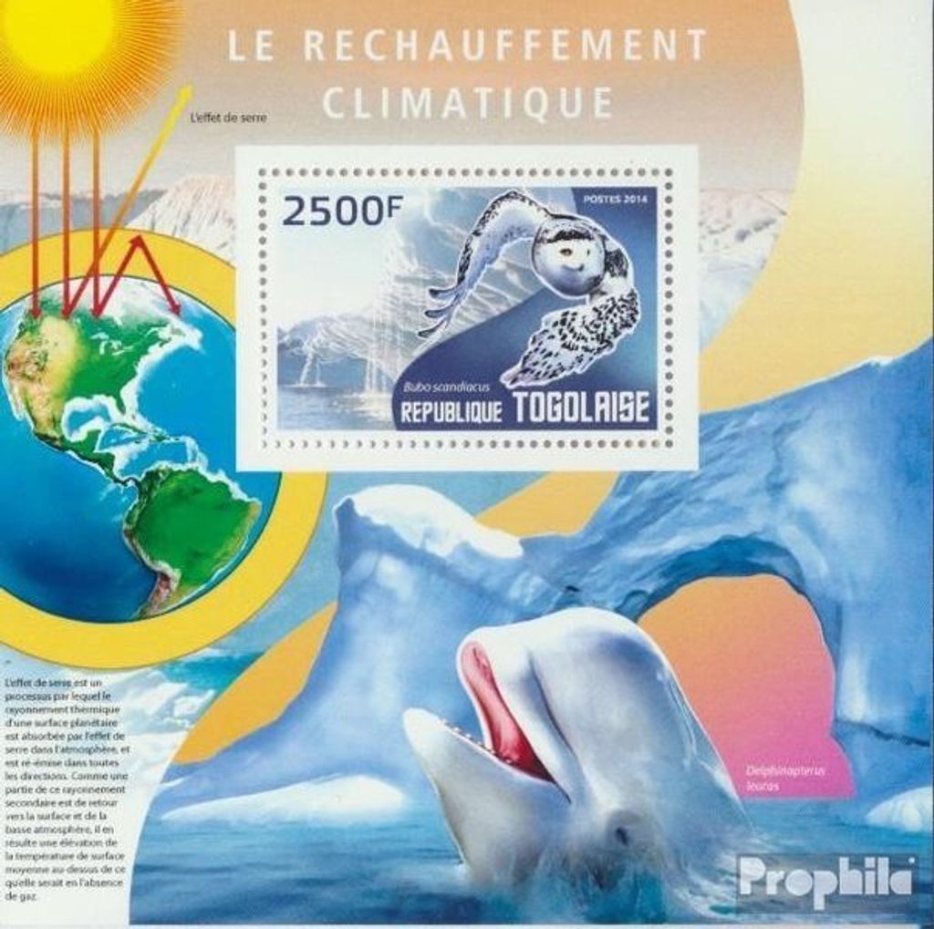 Briefmarken Togo 2014 Mi Block 1028 (kompl. Ausgabe) postfrisch Die globale Erwärmung
