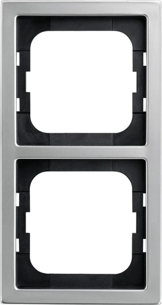 Cornice Busch-Jaeger, doppia, Pur, acciaio inox, 1 pz. Immagine del prodotto 