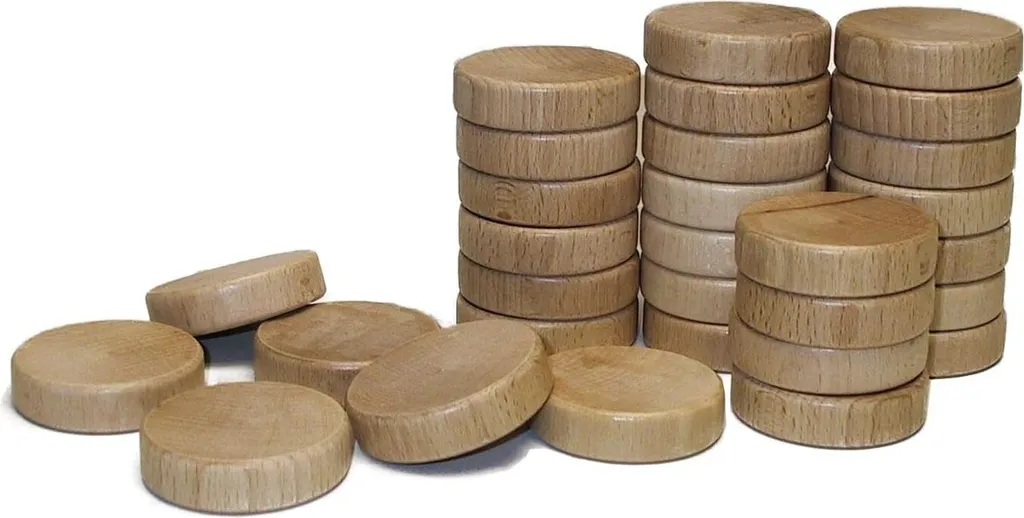 Pions de Sjoelbak Concaves en Bois Massif - Accessoires Haute Qualité