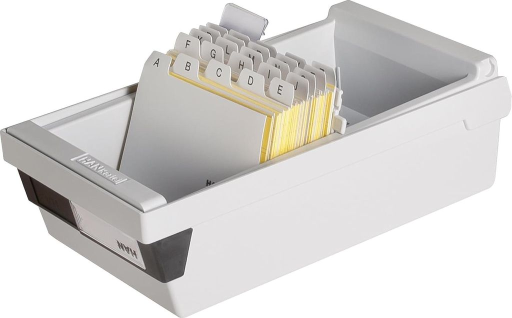 HAN Karteikasten 967-11 DIN A7 quer max. 800Karten PS lichtgrau