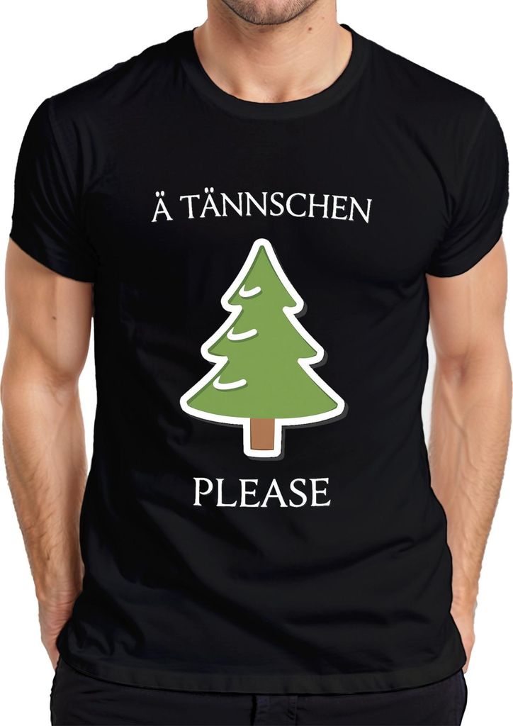 Ä TÄNNSCHEN PLEASE Weihnachten Weihnachtsbaum sächsisch Sachse Herren T-Shirt, Schwarz, XXL