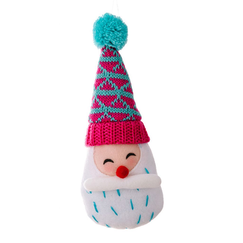 Weihnachtsbaumbehänge gestreiftes Mütze Design Cartoon Weihnachtsdekoration Spitzer Hut alter Mann Kopf Charme für Weihnachtsbaum-B