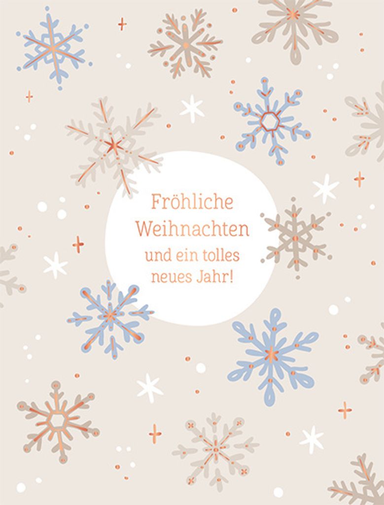 Weihnachtskarte Schneeflocken "Fröhliche Weihnachten"