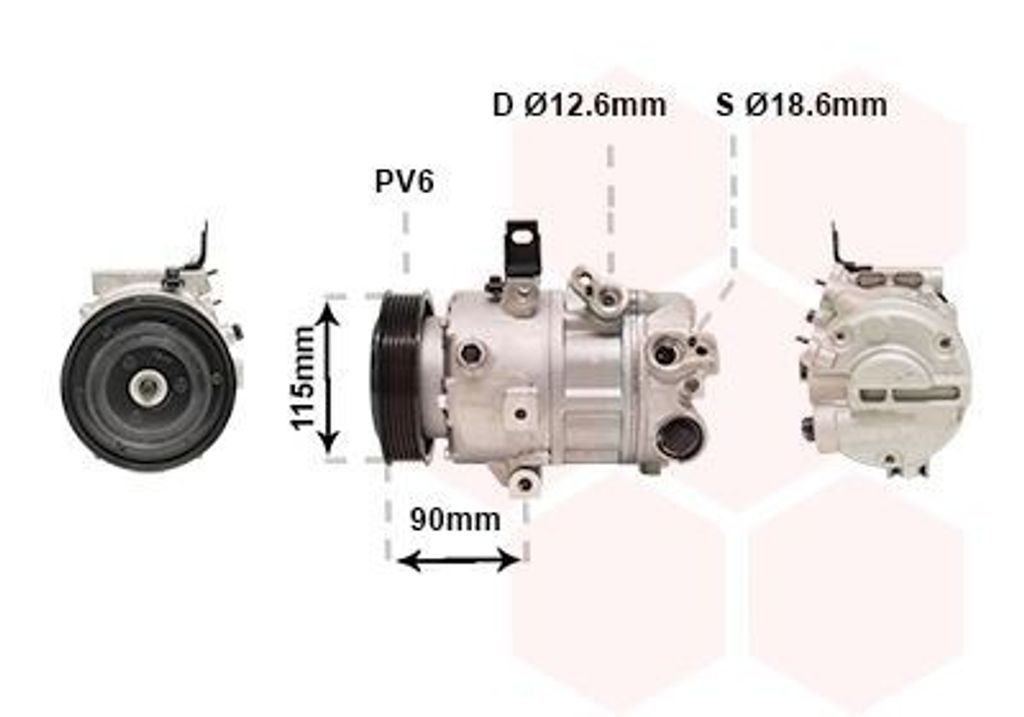 VAN WEZEL 8301K711 7VS16E Klimaanlage Klimakompressor PAG 46 YF R134a für KIA CARENS IV
