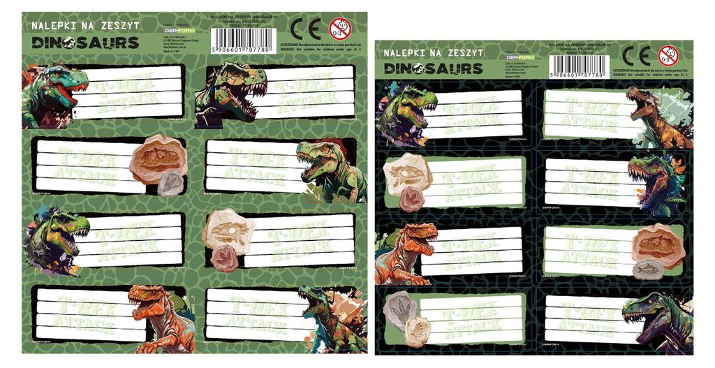 Nálepky do zápisníka Dinosaurus 20 Derform Obrázok produktu 
