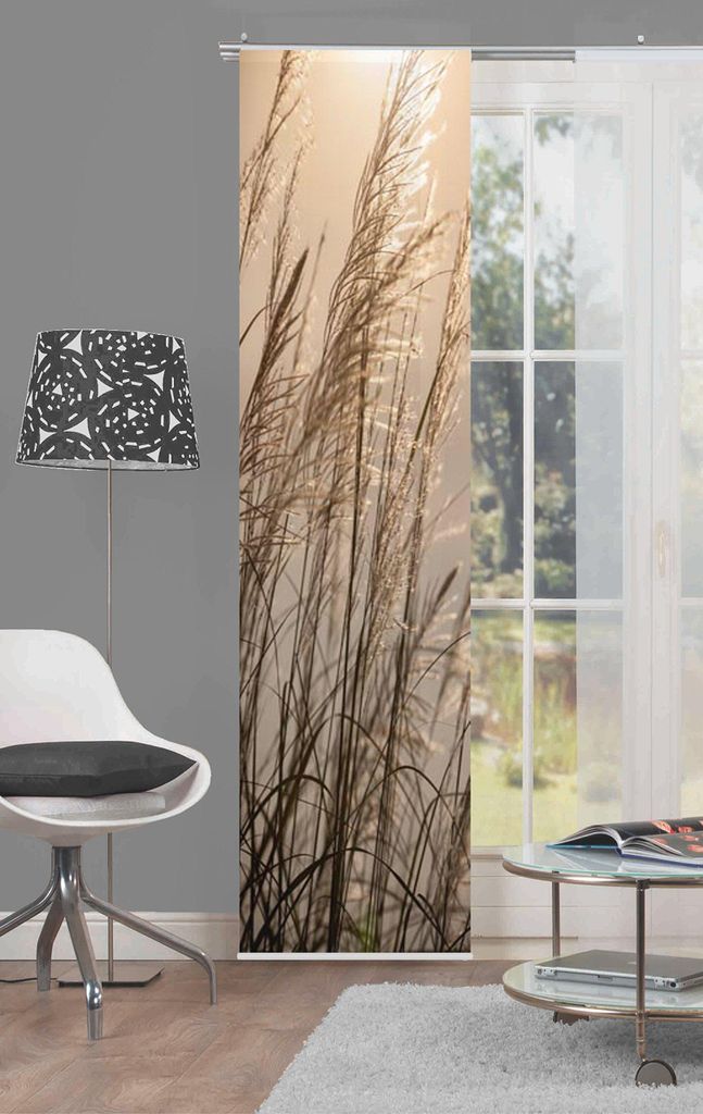 Home Wohnideen Schiebevorhang Dekostoff DigitaldruckCaruso 1 teilig 245 x 60 cm Natur