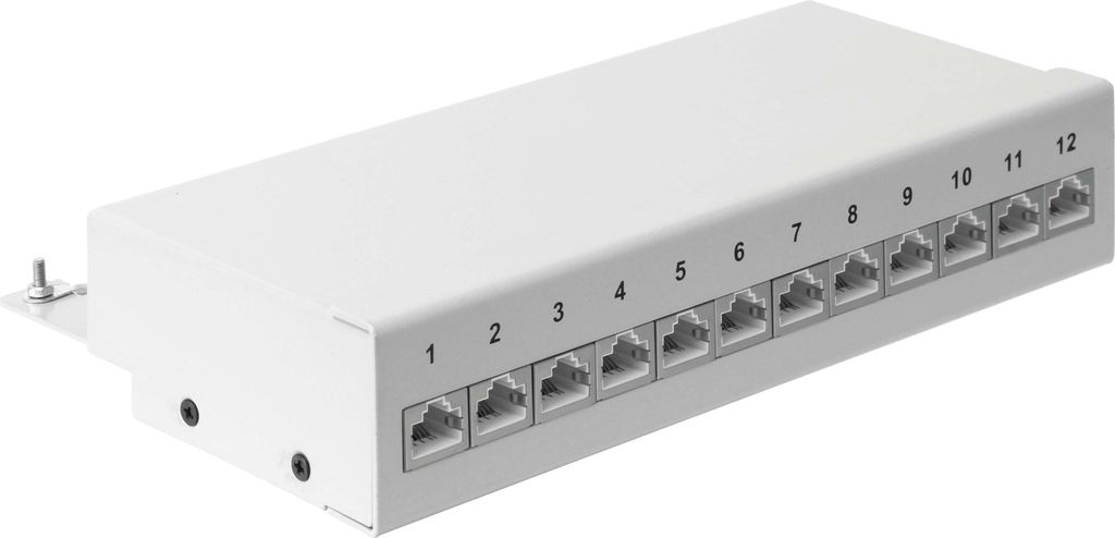 RED4POWER CAT.6a Patchpanel R4-N111G, 12-fach, grau Produktbild 