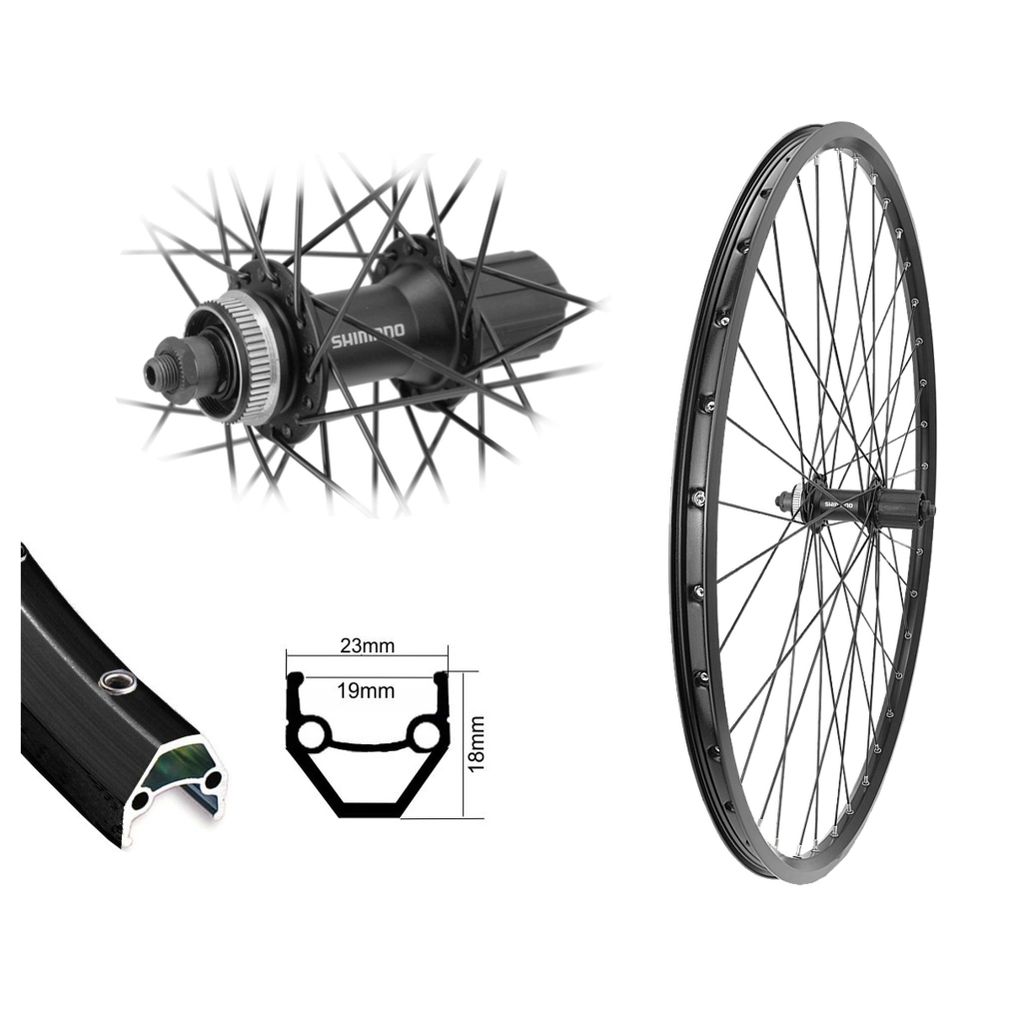 Bärwinkels Hinterrad 28" Zoll Disc Shimano schwarz M4050 Produktbild 