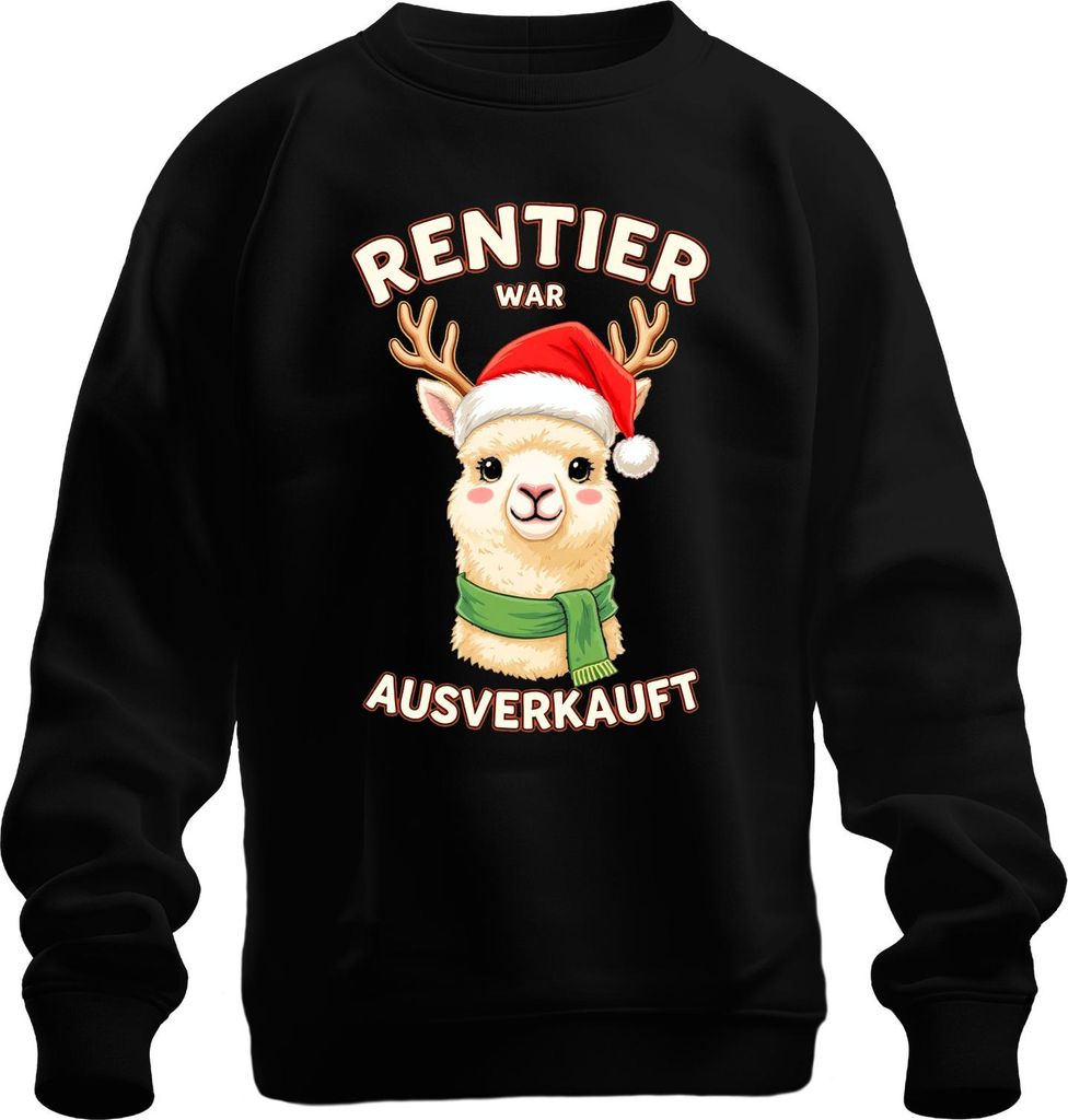 Rentier war t Alpaka Weihnachten lustig Geschenk Uni Sweatshirt Pullover, Schwarz, M