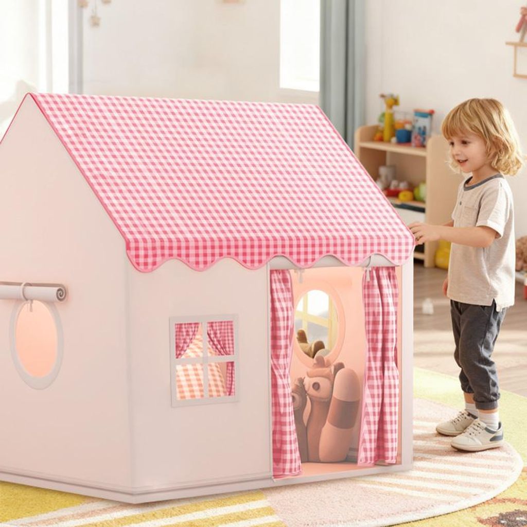 Kinderzelt Play Tent,Prinzessinnen Spielhaus Kinderzelt,Großes Spielzelt Kinder Indoor,Kinderspielburg für Mädchen & Jungen ab 3 Jahre 120x105x1...