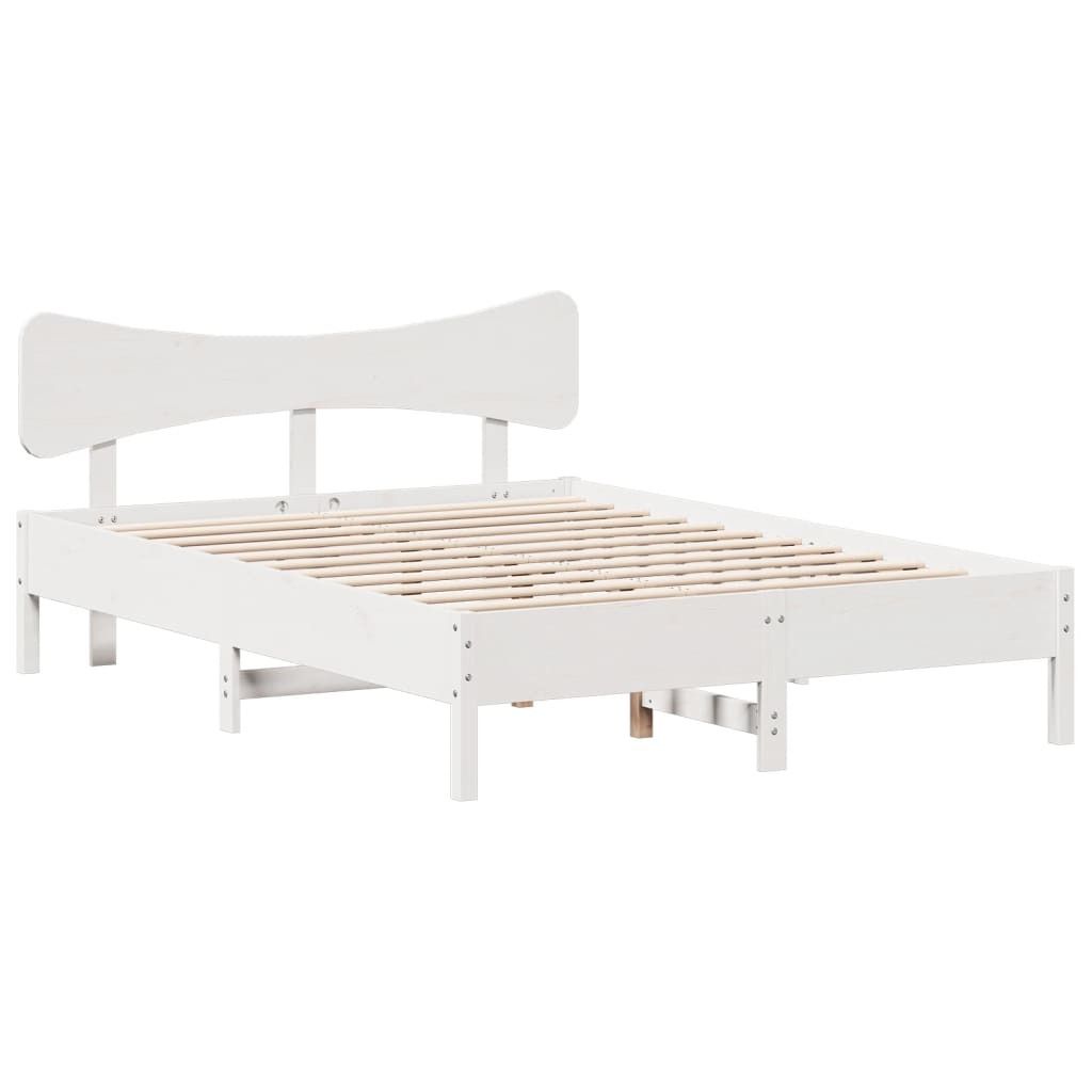 vidaXL Massivholzbett ohne Matratze Weiß 120x200 cm Produktbild 
