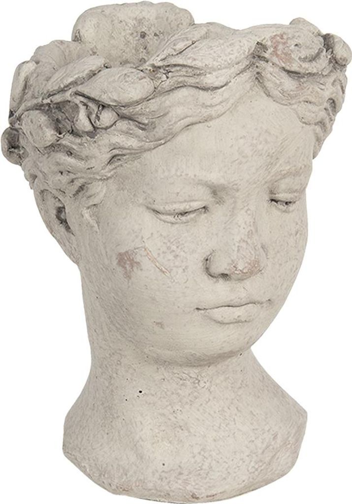 Clayre & Eef Blumentopf 18x17x25 cm Grau Braun Stein