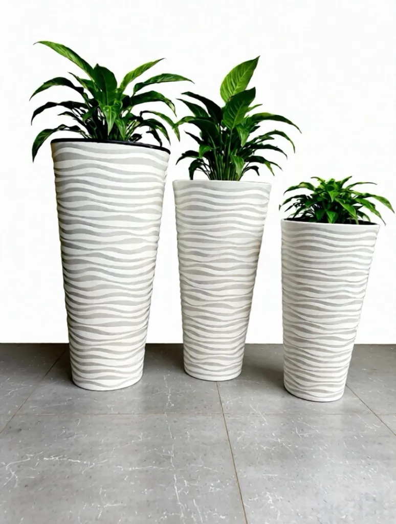Grand pot de fleurs blanc haut 80cm - Solution décoration design XL