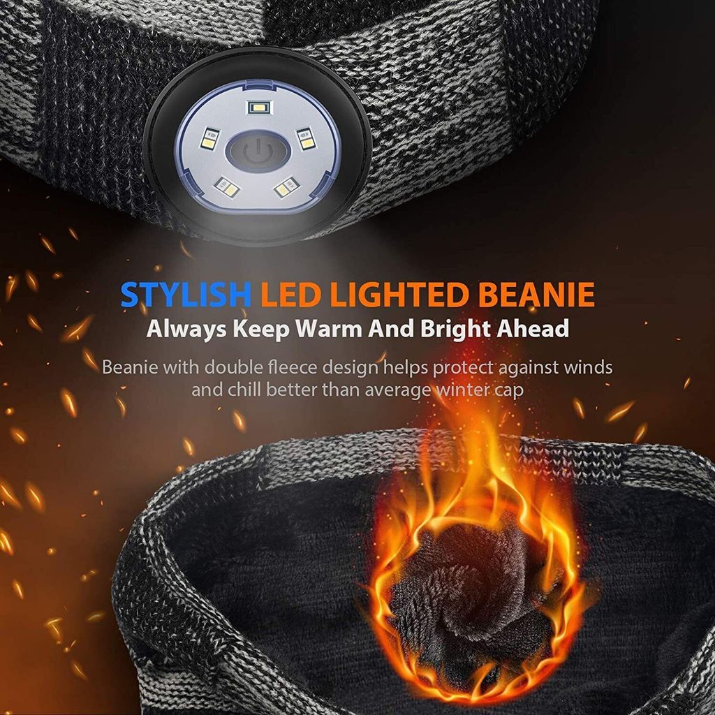 LED Mütze,Verbesserte Superhelle 5-LED-Leuchten und Produktbild 6