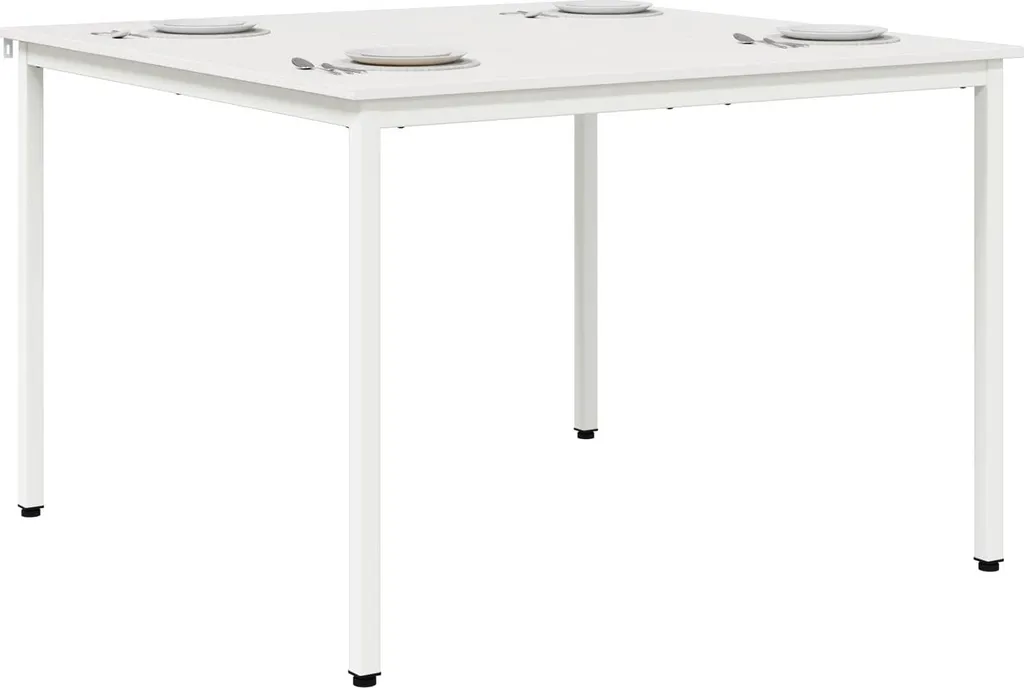 Tavolo Quadrato Bianco 110 cm vidaXL | Arredo Sala da Pranzo Legno Vero