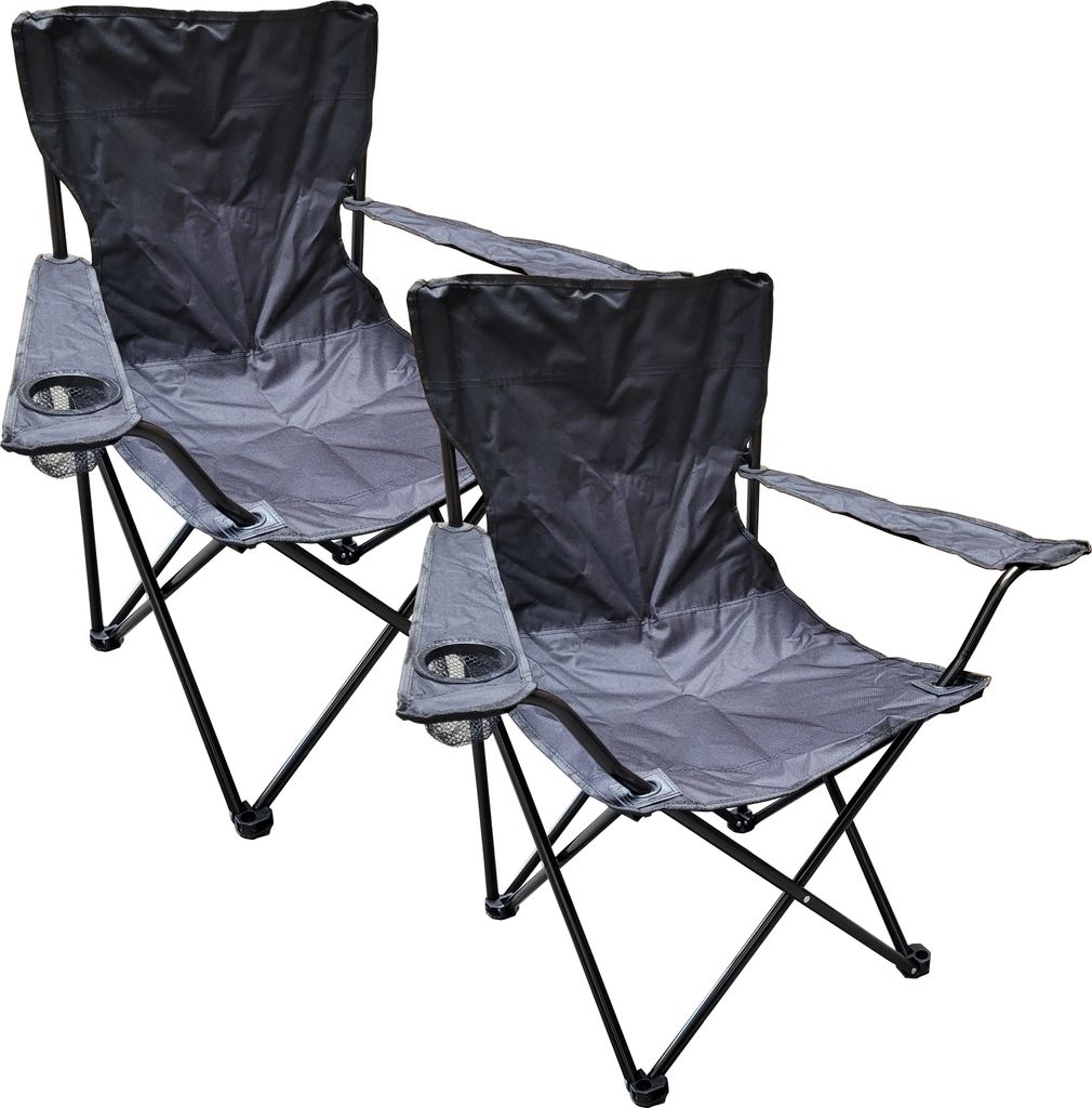 2er Set Campingstühle Campingstuhl schwarz Klappstuhl Produktbild 