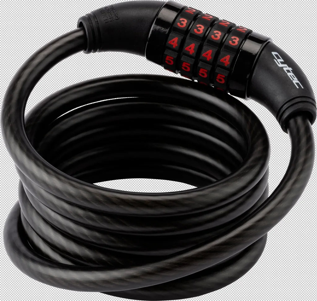 Antivol à câble CYTEC Spiral 180 Code NOIR - Protection vélo sécurisée