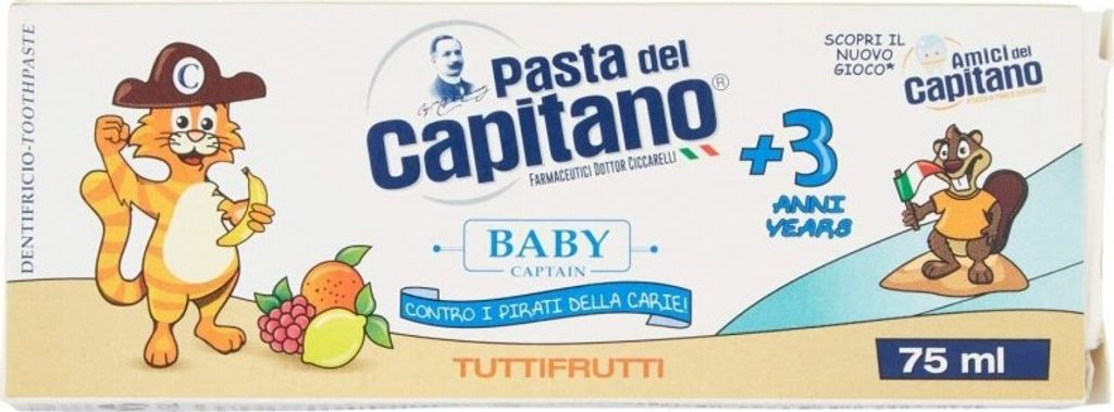 Pasta del Capitano Baby/Junior +3 Years Tuttifrutti Toothpaste 75ml
