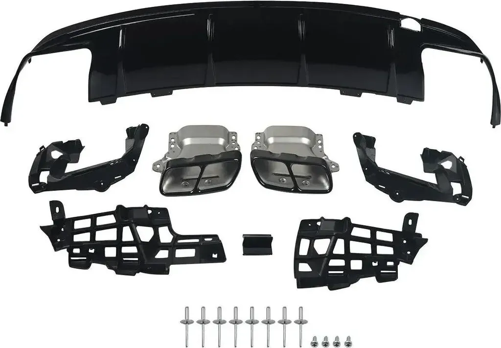 Diffuseur de pare-chocs arrière en ABS noir brillant pour auto (Style M)