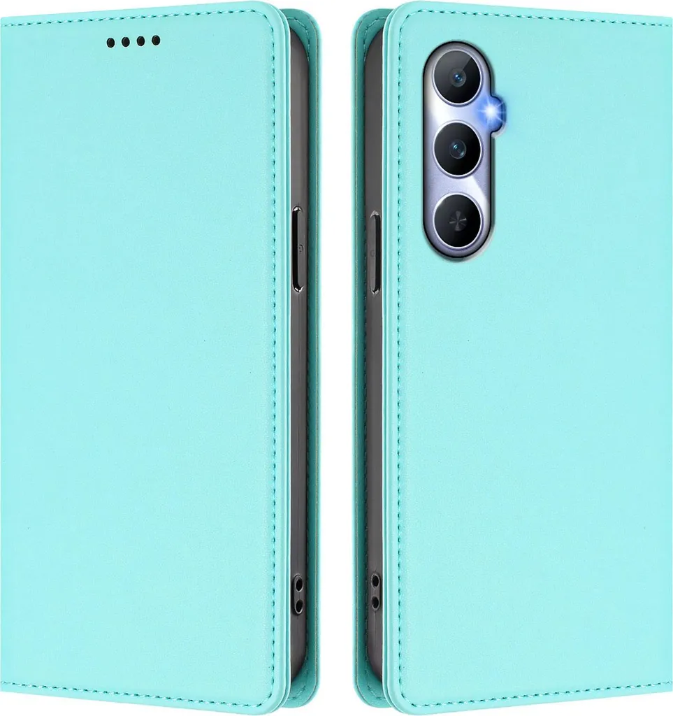 Cover Realme C65 4G Verde Menta con Porta Carte e Supporto Magnetico