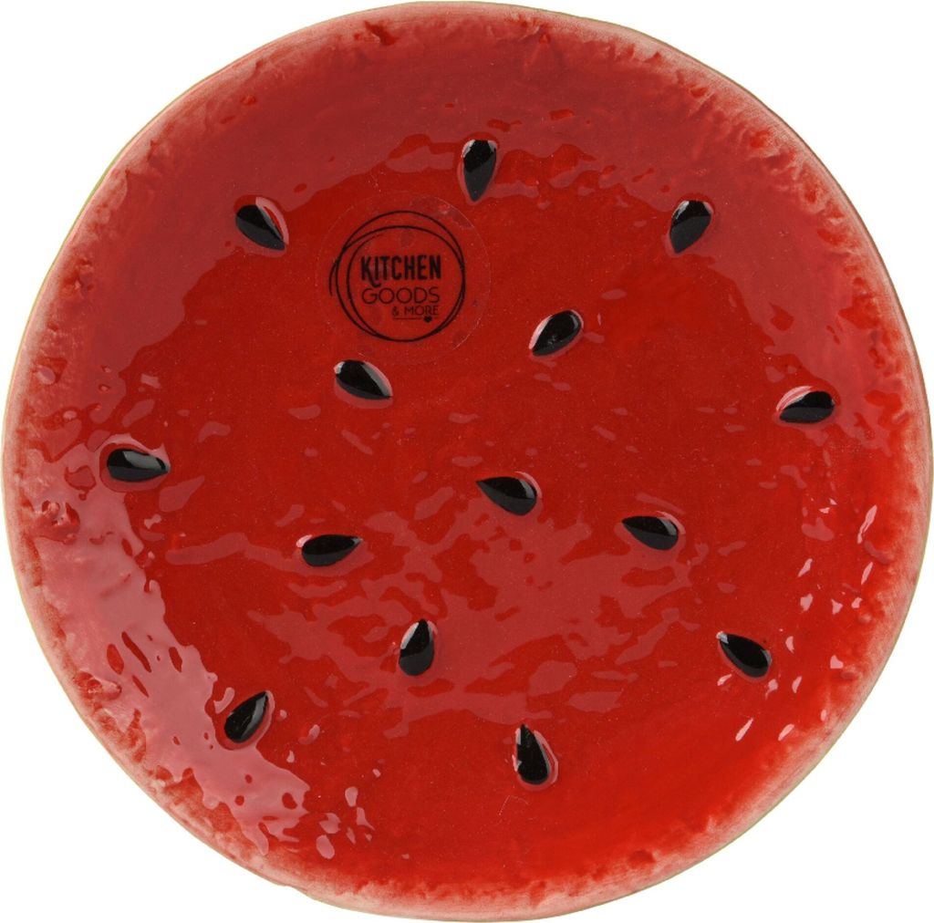 Schale 15x6cm Keramik in Wassermelone Form Rot / Grün Produktbild 