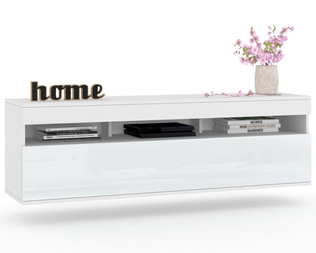 Fernsehschrank TV-Lowboard PLAY HÄNGEND Weiß Matt/Weiß Produktbild 
