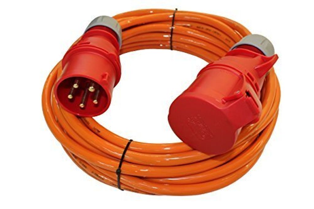 CEE Starkstromkabel H07BQ-F PUR 5G2,5 32A !MAX 20A Belastung! IP44 5-50m, Phasenwender:ja, Länge:15m