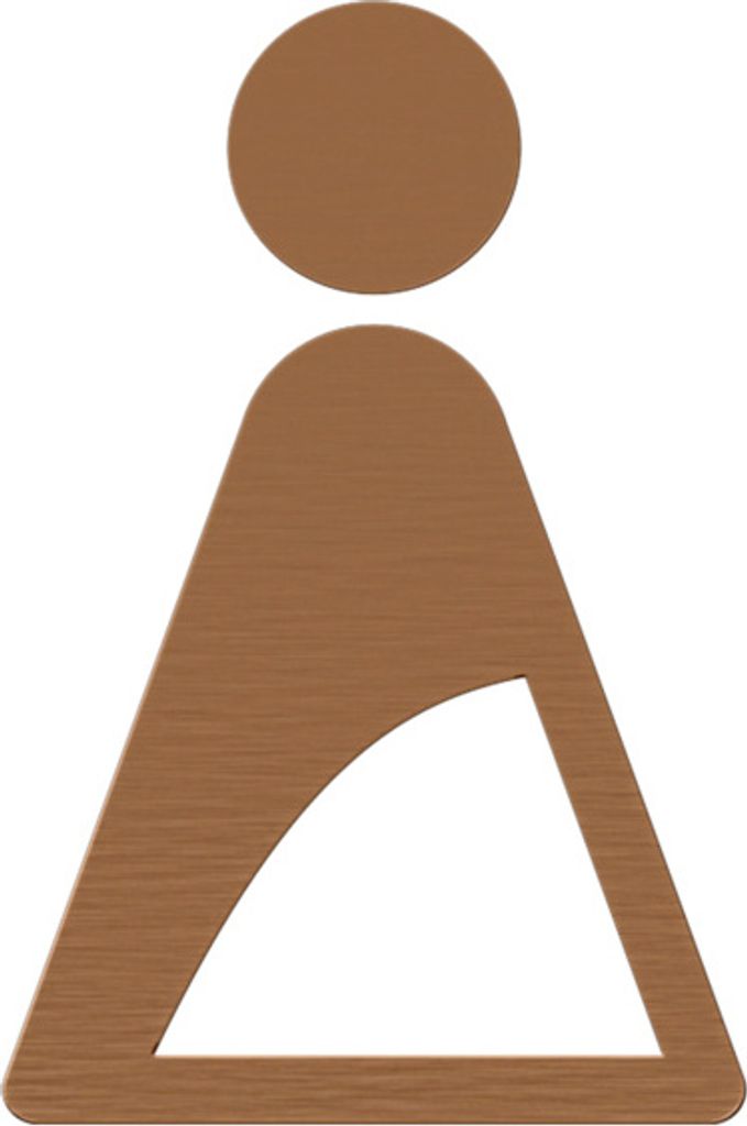 Damen WC Piktogramm Edelstahl mehrere Farbvarianten, Farbe:Kupfer