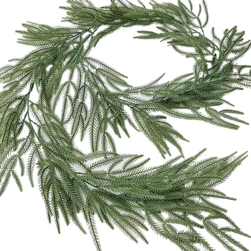 Guirlande sapin artificiel vert dense, idéal pour rampe et escalier