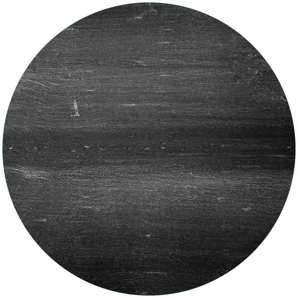 Wallario Premium Glasbild, freischwebende Optik, kräftige Farben, rund 50cm Durchmesser, Motiv Dunkler schwarzer Stein - Muster - Steinoptik