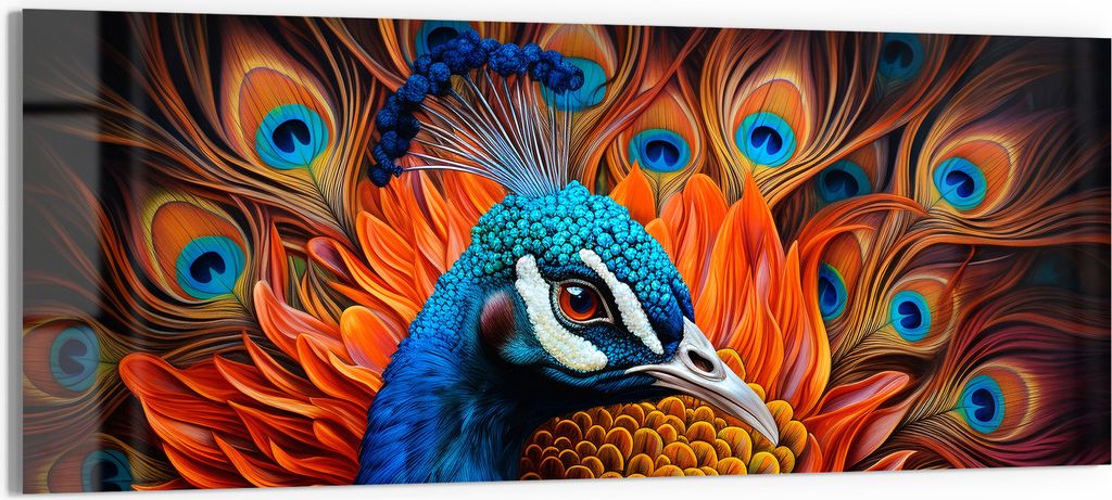 DEQORI Glasbild Echtglas 125x50 cm 'Majestätischer Schimmer' Wandbild Bild modern Deko