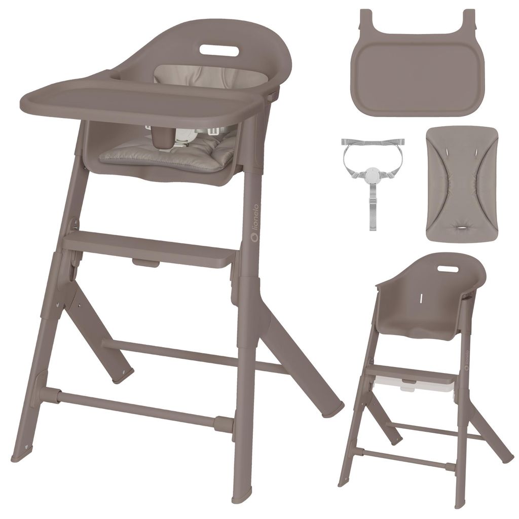 Chaise haute Lionelo Beny avec harnais 3 points, plateau et Image du produit 