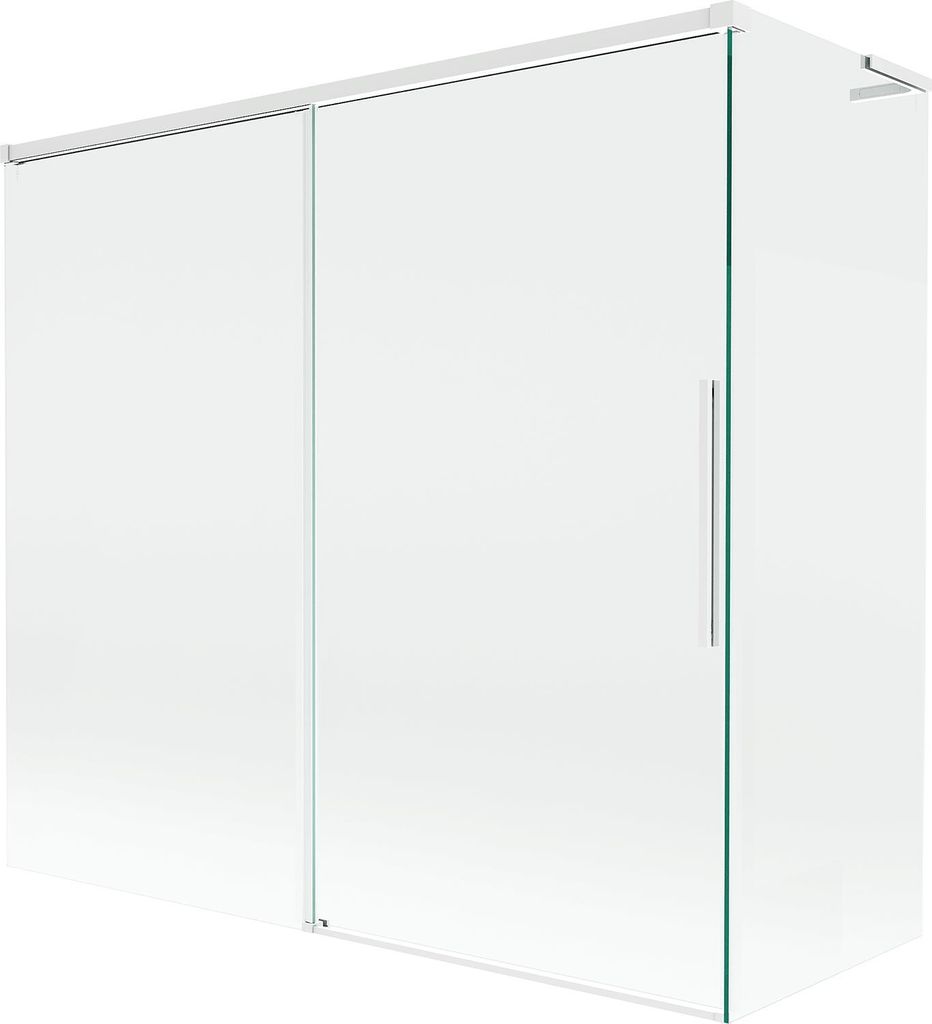 Mexen Rox L Badewannenfaltwand 2-teilig verschiebbar 170 + 70 x 150 cm, transparent, weiß - 8C9L-170-070-20-00
