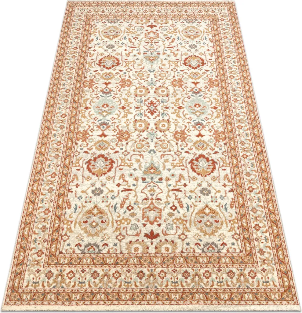 Tapis de couloir en laine Ornament beige et terracotta 80x160 cm SOHO