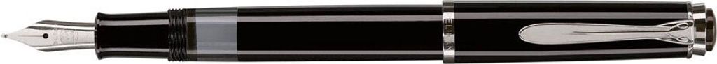Pelikan M205 - Schwarz - Edelstahl - Integriertes Befüllsystem - Harz - Kursiv nib - Edelstahl - Medium