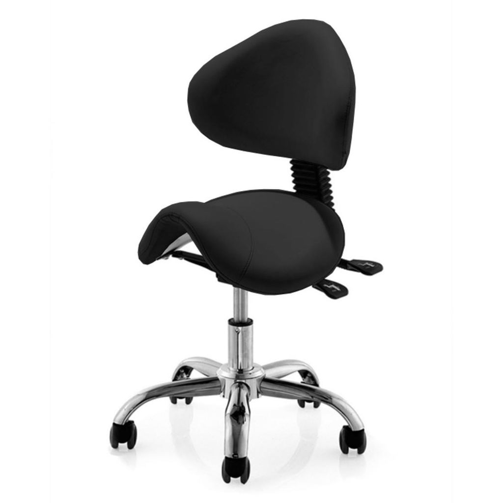 LAND Arbeitshocker Hocker Drehhocker Kosmetikhocker Sattelhocker Praxishocker Schwarz