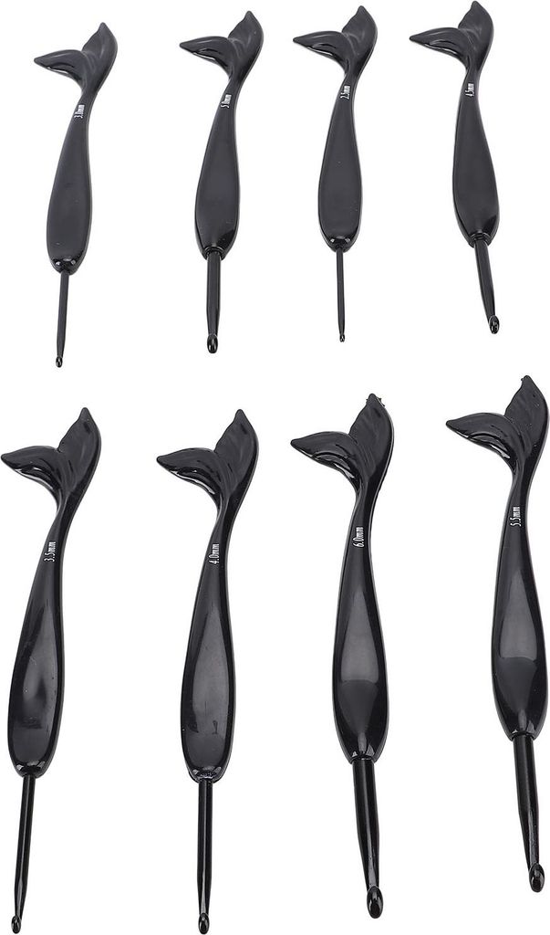 8 PCs Häkelhaken Set 2,5-6 mm ABS Aluminium Ergonomische Fischschwanzgriff Haken
