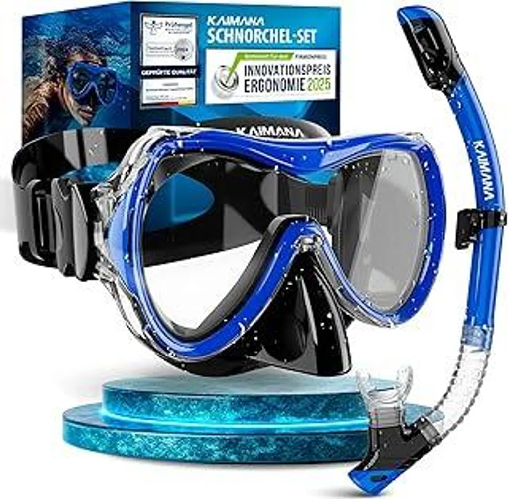 KAIMANAAquaVision Elite: Occhiali Snorkeling Professionali con Borsa