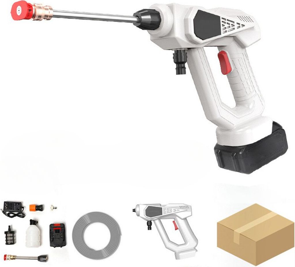 Elektrische Schnurlose Hochdruckreiniger Waschanlage Autowäsche Tragbare Wiederaufladbare 24V 5600mAh Batterie Reinigungsmaschine