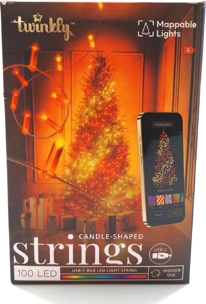 Twinkly Strings Candle 100 LED, LED Girlande de Kerzenform, cable LED-Licht, mehrfarbig RGB, compatible with Alexa, Google Home, de matching lights...