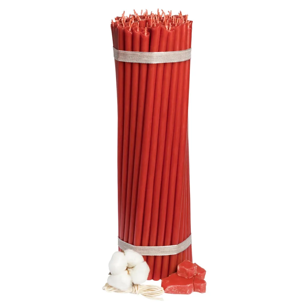 Candele in cera d'api rossa della Chiesa №10 70 pz - 2 kg