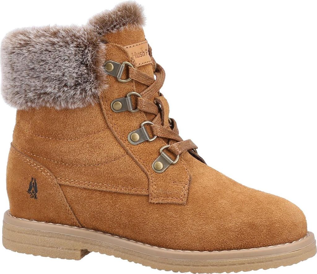 Hush Puppies - Mädchen Stiefeletten "Mini Florence", Wildleder FS9228 (34 EU) (Hellbraun)