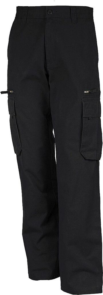 Kariban Herren Cargo Hose Stoffhose Freizeit Arbeitshose Cargohose, Größe:54, Farbe:Schwarz