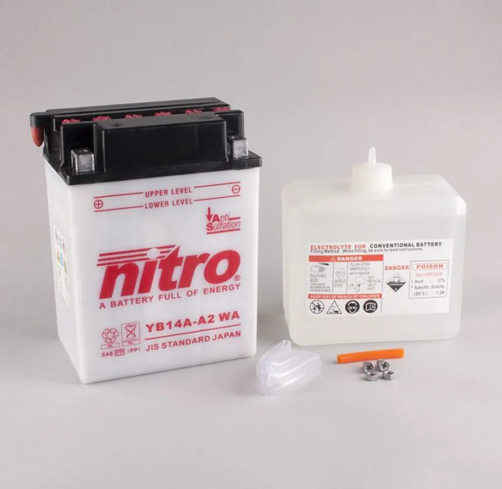 Batterie Nitro YB14A-A2 14Ah 12V haute performance pour moto et quad