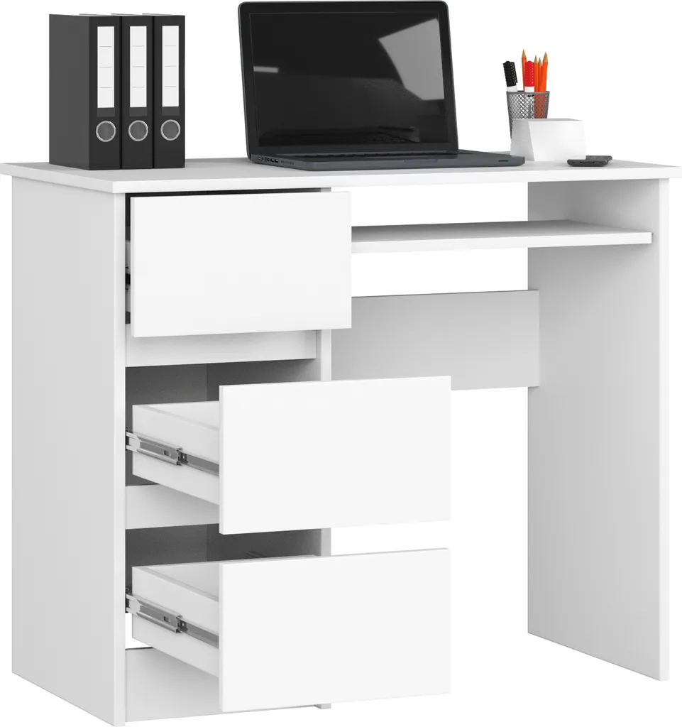 Scrivania Ufficio CLP A-6 Bianca 90cm | Scrivania PC con Cassettiera